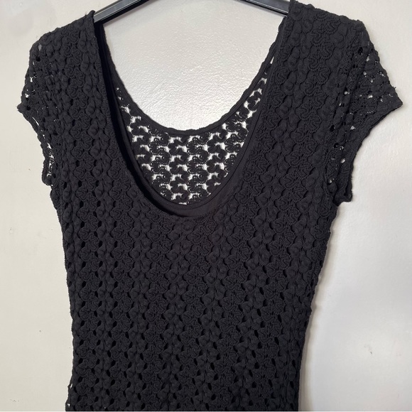 Free People Zanna Amhurst Black Crochet Dress Womens Medium - Picture 9 of 13